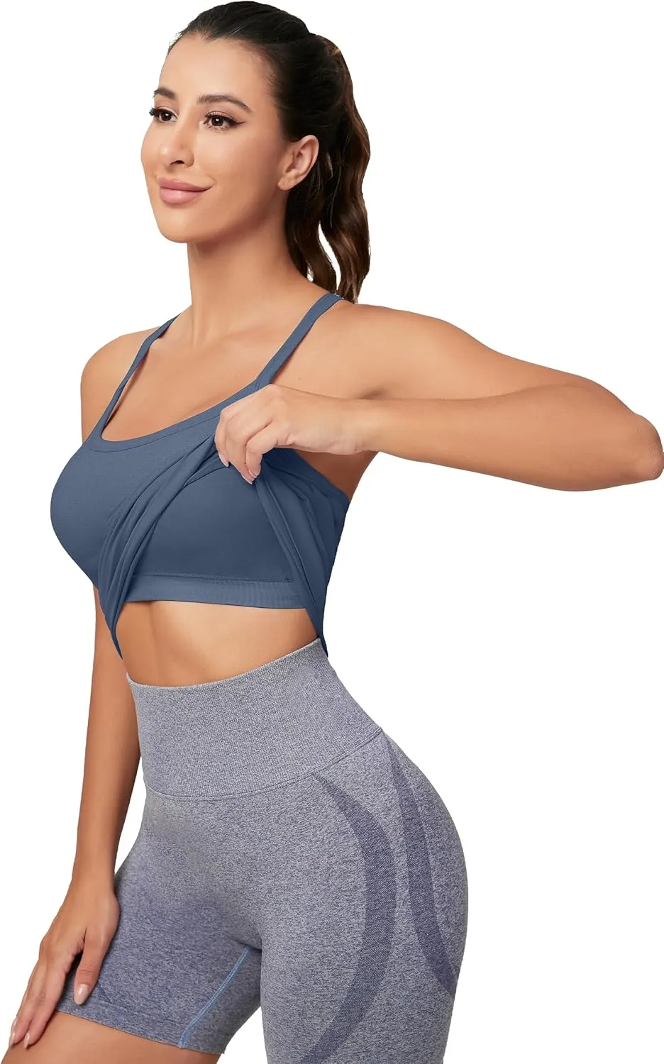 MathCat Workout Tank Tops for Women with Built in Bra, Sleeveless Gym Tops Seamless Racerback Athletic Yoga Shirts