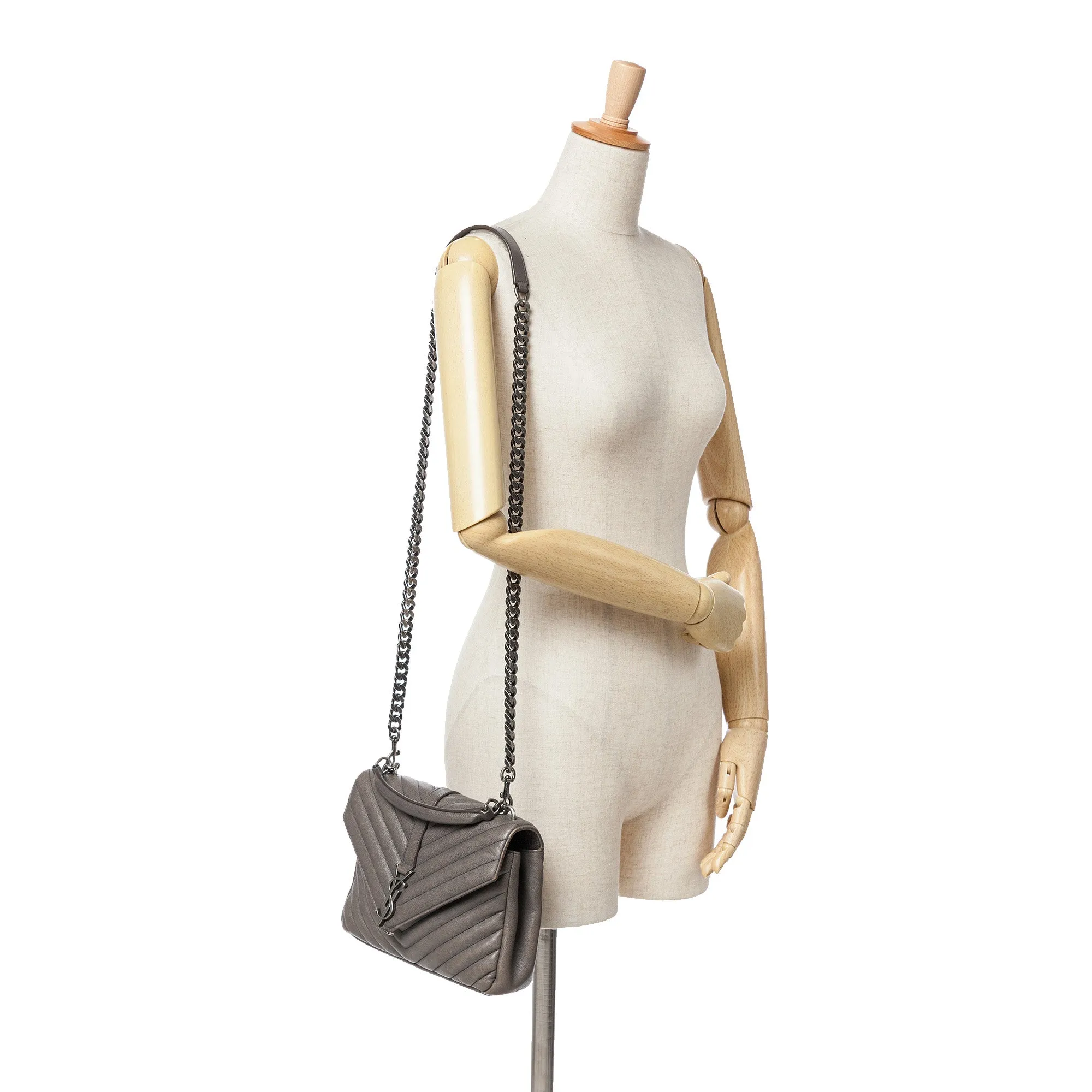 Medium Monogram Chevron Sheepskin College Bag