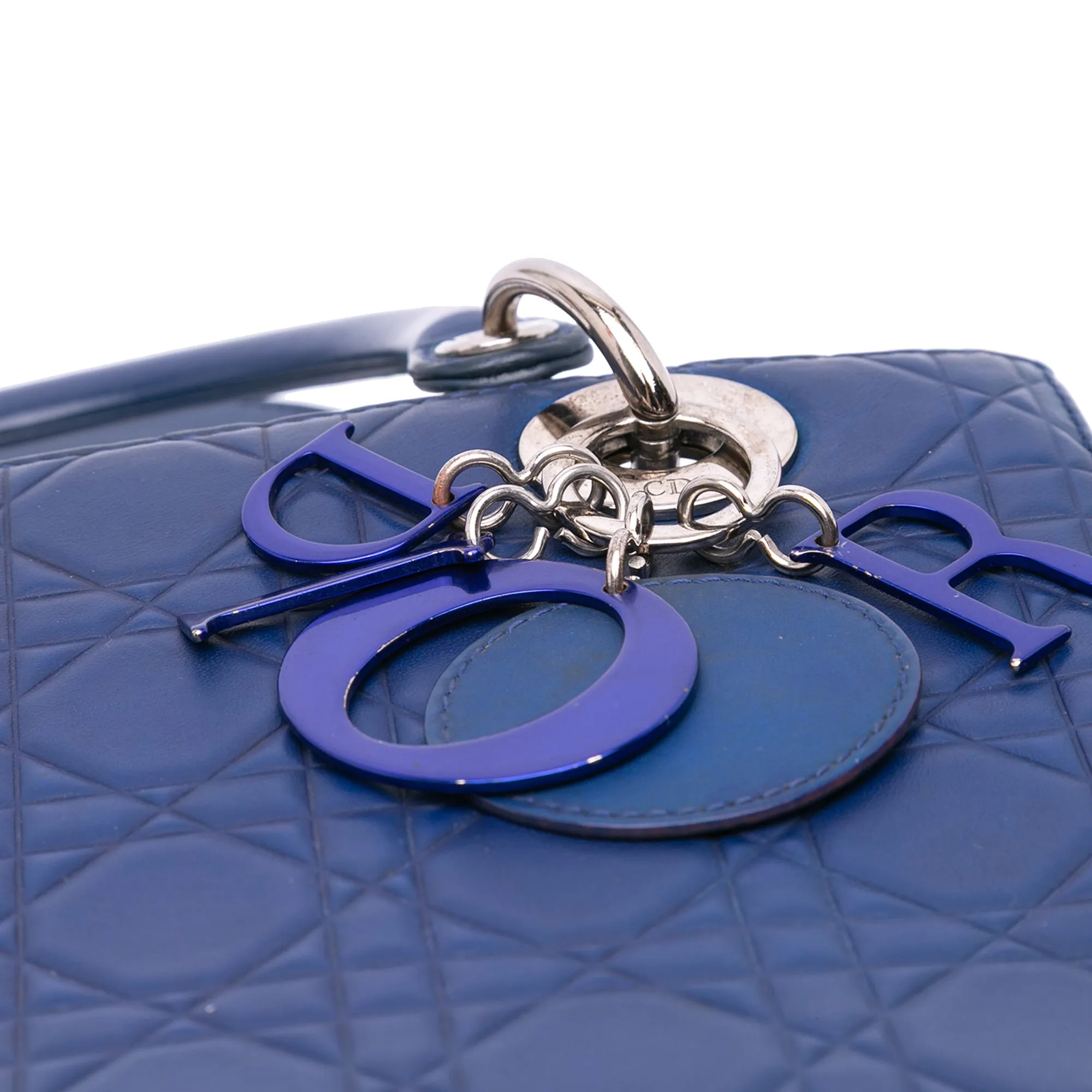Medium Ultra Matte Calfskin Embossed Cannage Lady Dior