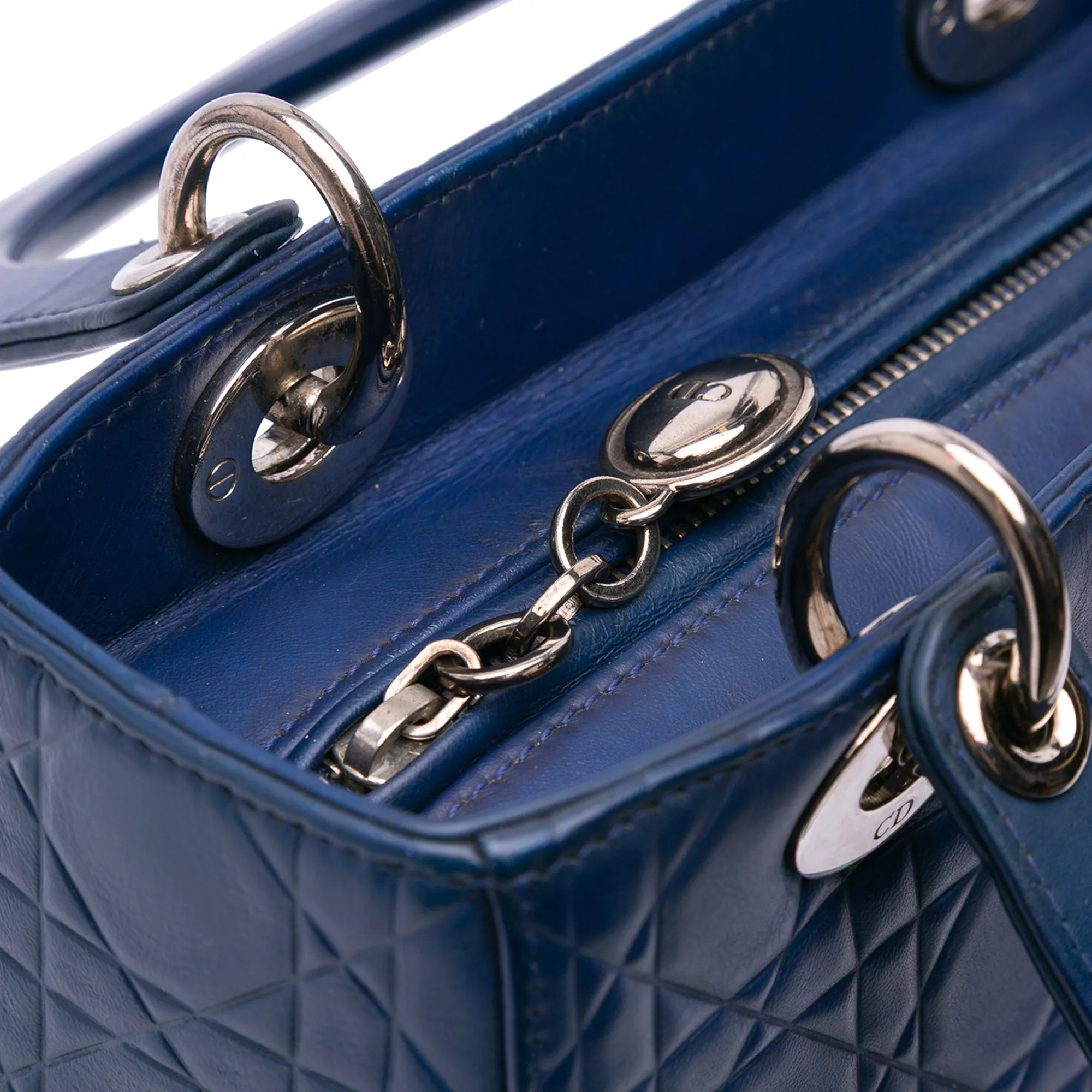 Medium Ultra Matte Calfskin Embossed Cannage Lady Dior