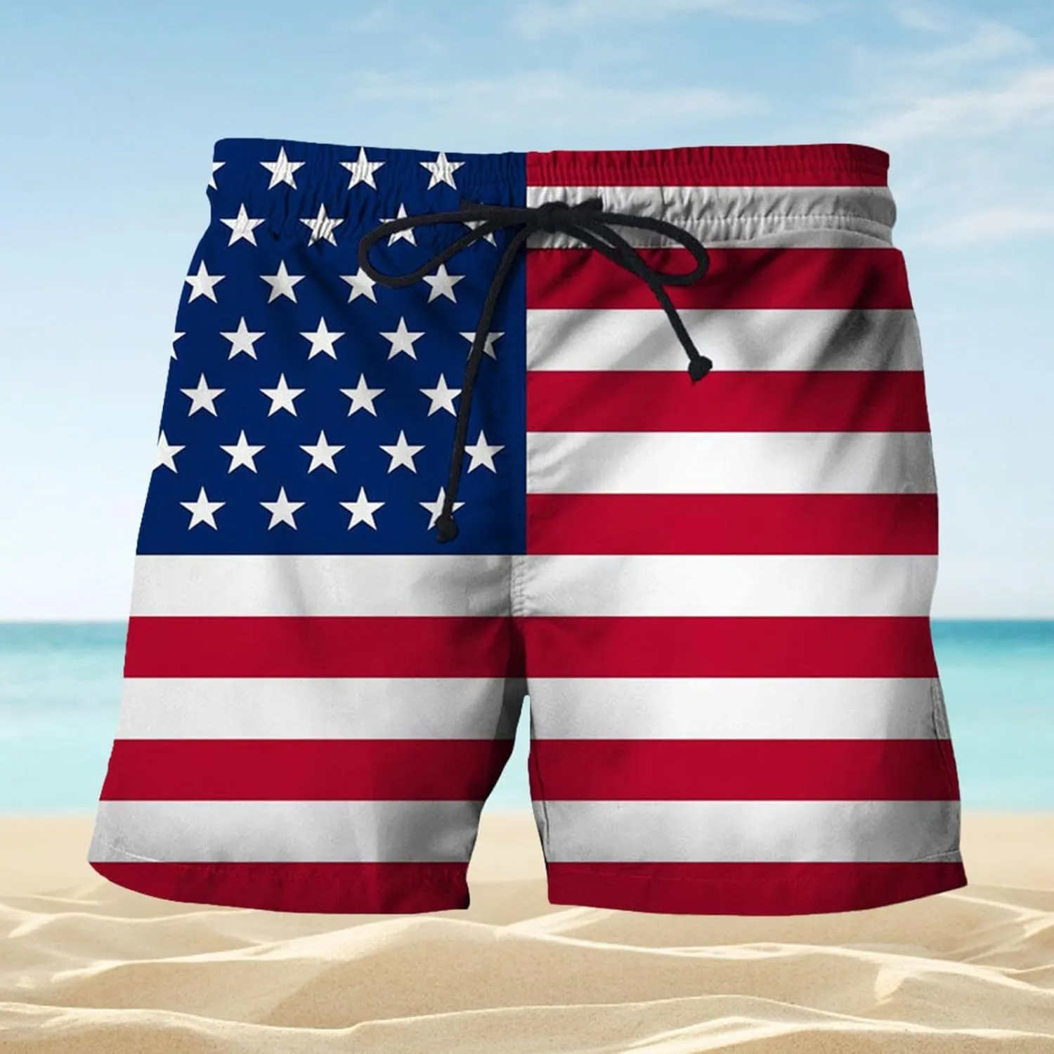 Men Casual Summer Shorts Short Loose Tether Pocket Board Casual Pant Short Beach Fashion Khaki Summer Shorts for Men