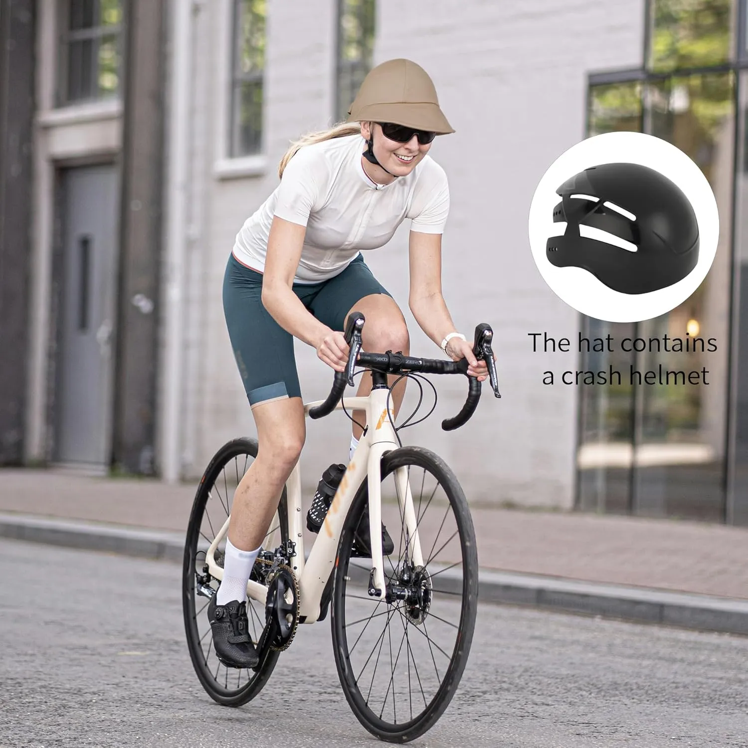 Men Women Helmet Liner Cycling Sun Hat Safety Helmet Shaped Fishing Hat Motorcycle Bike Visor Cap