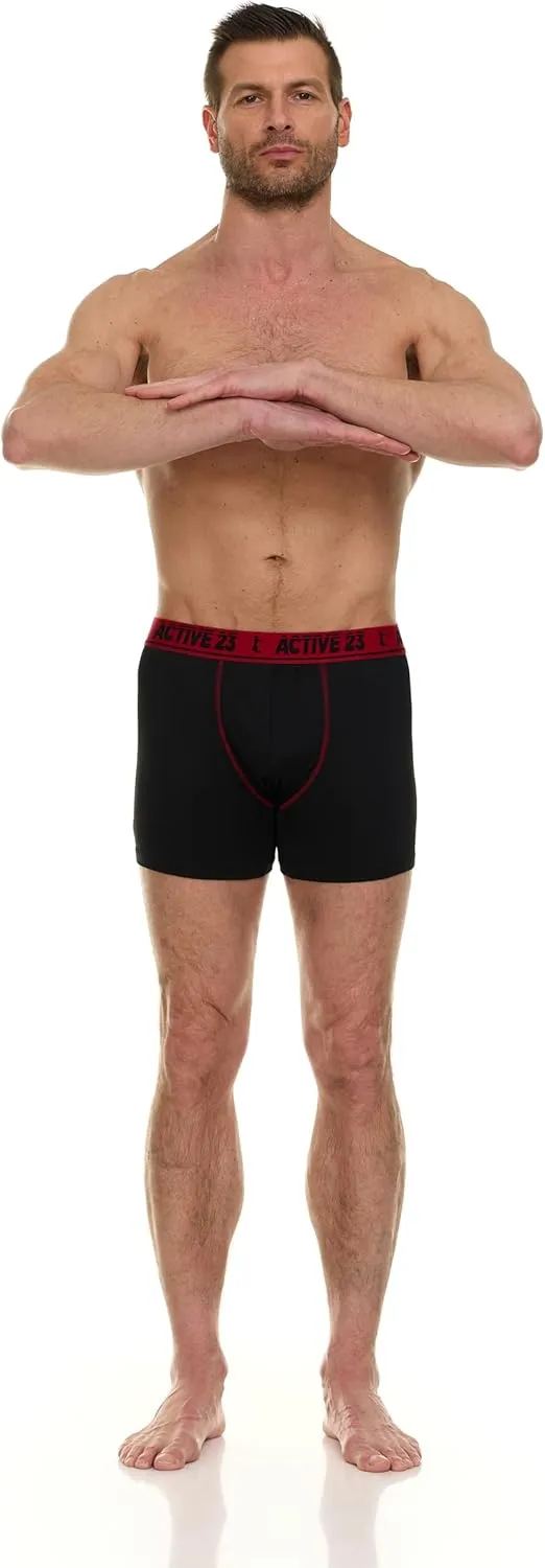 Mens 6, 8, or 10 Pack Dry Fit Performance Boxer Briefs for Men, Cooling Moisture Wicking Athletic Support Underwear