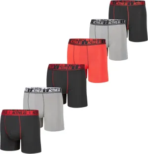 Mens 6, 8, or 10 Pack Dry Fit Performance Boxer Briefs for Men, Cooling Moisture Wicking Athletic Support Underwear