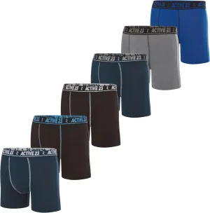 Mens 6 or 8 Pack Dry Fit Performance Boxer Briefs for Men, Cooling Moisture Wicking Athletic Support Underwear