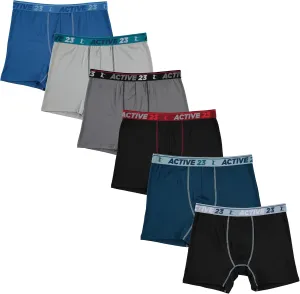 Mens 6 or 8 Pack Dry Fit Performance Boxer Briefs for Men, Cooling Moisture Wicking Athletic Support Underwear