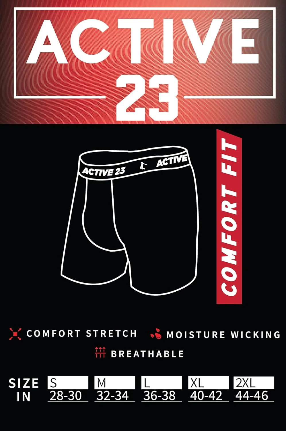 Mens 6 or 8 Pack Dry Fit Performance Boxer Briefs for Men, Cooling Moisture Wicking Athletic Support Underwear