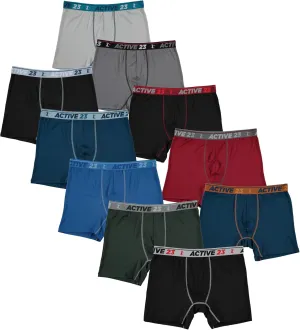 Mens 6 or 8 Pack Dry Fit Performance Boxer Briefs for Men, Cooling Moisture Wicking Athletic Support Underwear
