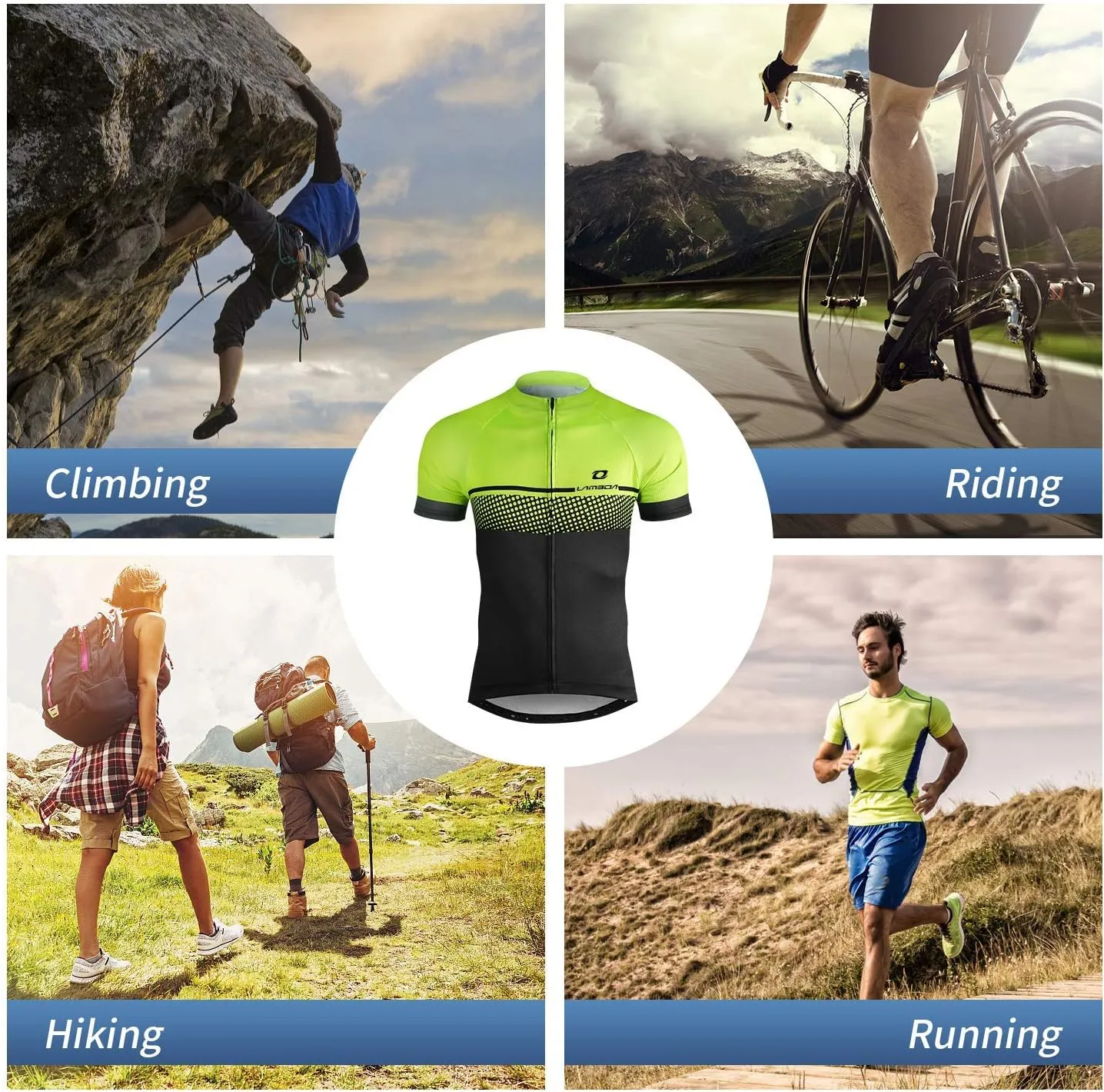 Men's Cycling Jersey Breathable Lightweight Bike Jersey Short Sleeve Quick Dry Moisture Wicking Biking Shirts