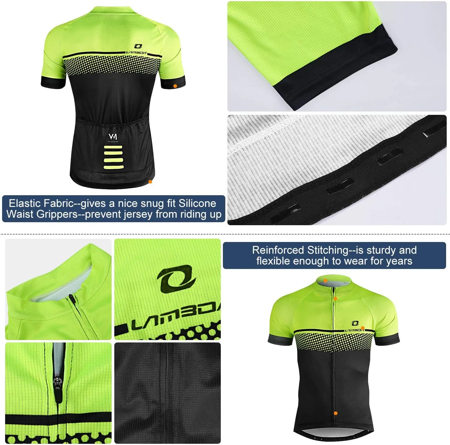 Men's Cycling Jersey Breathable Lightweight Bike Jersey Short Sleeve Quick Dry Moisture Wicking Biking Shirts
