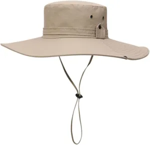 Men's Hiking Hat Wide Brim Sun Protection Hat Straw Uv Blocking for Fishing Khaki