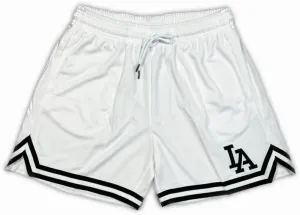 Men's Letter Graphic Los Angeles Basketball Print Workout Waist Mesh Shorts Casual Cool Track Shorts Athletic Gym Shorts