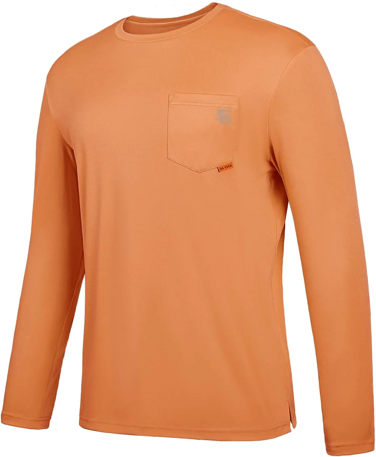 Men's Rash Guard Shirts UPF 50  Moisture Wicking Long Sleeve Chest Pocket Quick Dry Lightweight