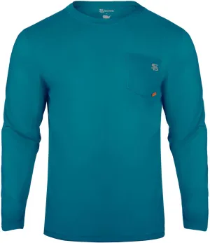 Men's Rash Guard Shirts UPF 50  Moisture Wicking Long Sleeve Chest Pocket Quick Dry Lightweight