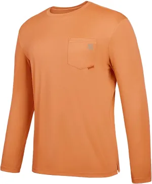 Men's Rash Guard Shirts UPF 50  Moisture Wicking Long Sleeve Chest Pocket Quick Dry Lightweight