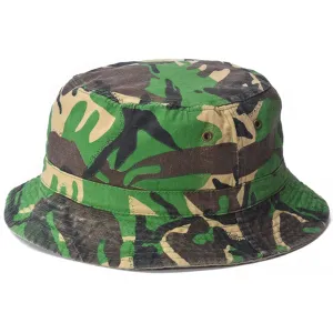 Mens Reversible Camouflage Bucket Hat In 100% Cotton