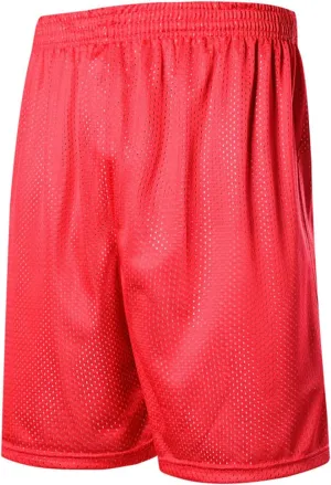 Men's Reversible Double-Layer Mesh Basketball Shorts Sports Half Pants Trousers Drawstring Elastic Waist Loose Casual