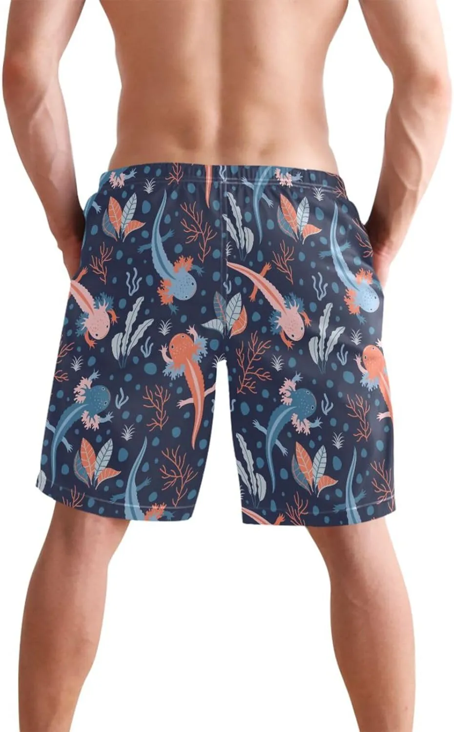 Men's Swim Trunk,Fashion Quick-Dry Beach Board Shorts with Mesh Lining Pockets