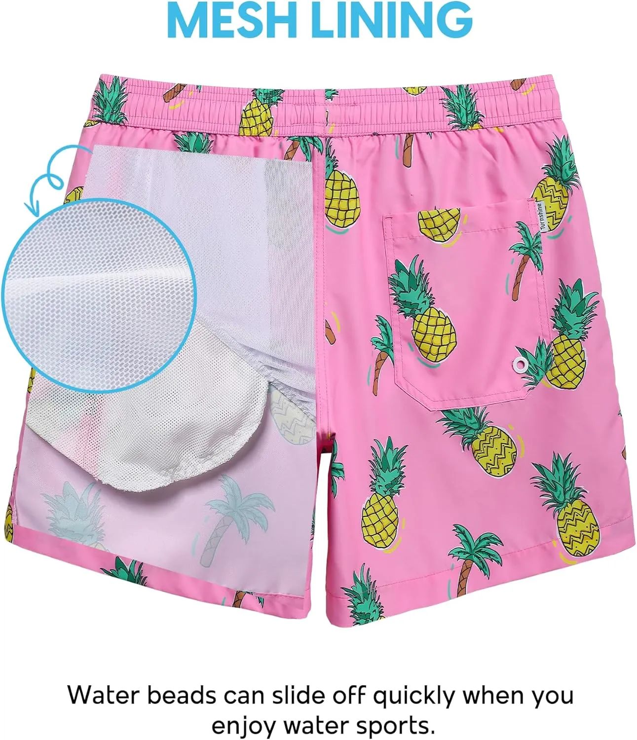 Mens Swim Trunks 5 Inch Swimming Shorts with Mesh Lining Quick Dry Bathing Suits for Men Swimwear