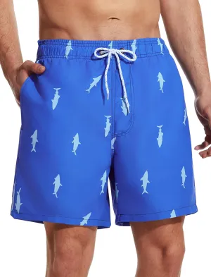 Mens Swim Trunks 6 Inch Inseam Mesh Lining Bathing Suits Quick Dry Beach Shorts Swimsuits Swimwear with Pockets