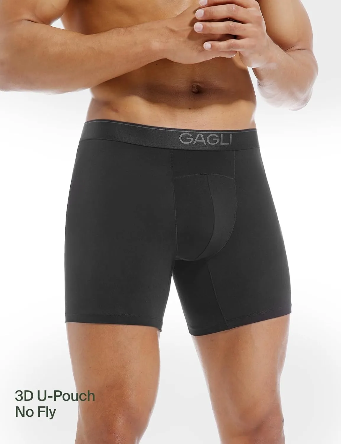 Men's Underwear Boxer Briefs 3Pack, Modal Breathable Underwear with Soft Elastic Waistband, Moisture Wicking