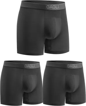 Men's Underwear Boxer Briefs 3Pack, Modal Breathable Underwear with Soft Elastic Waistband, Moisture Wicking