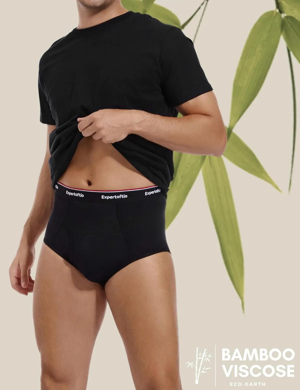 Men's Underwear Briefs Viscose from Bamboo Full Rise, Moisture Wicking Tagless Underwear for Men Pack Comfort Fly