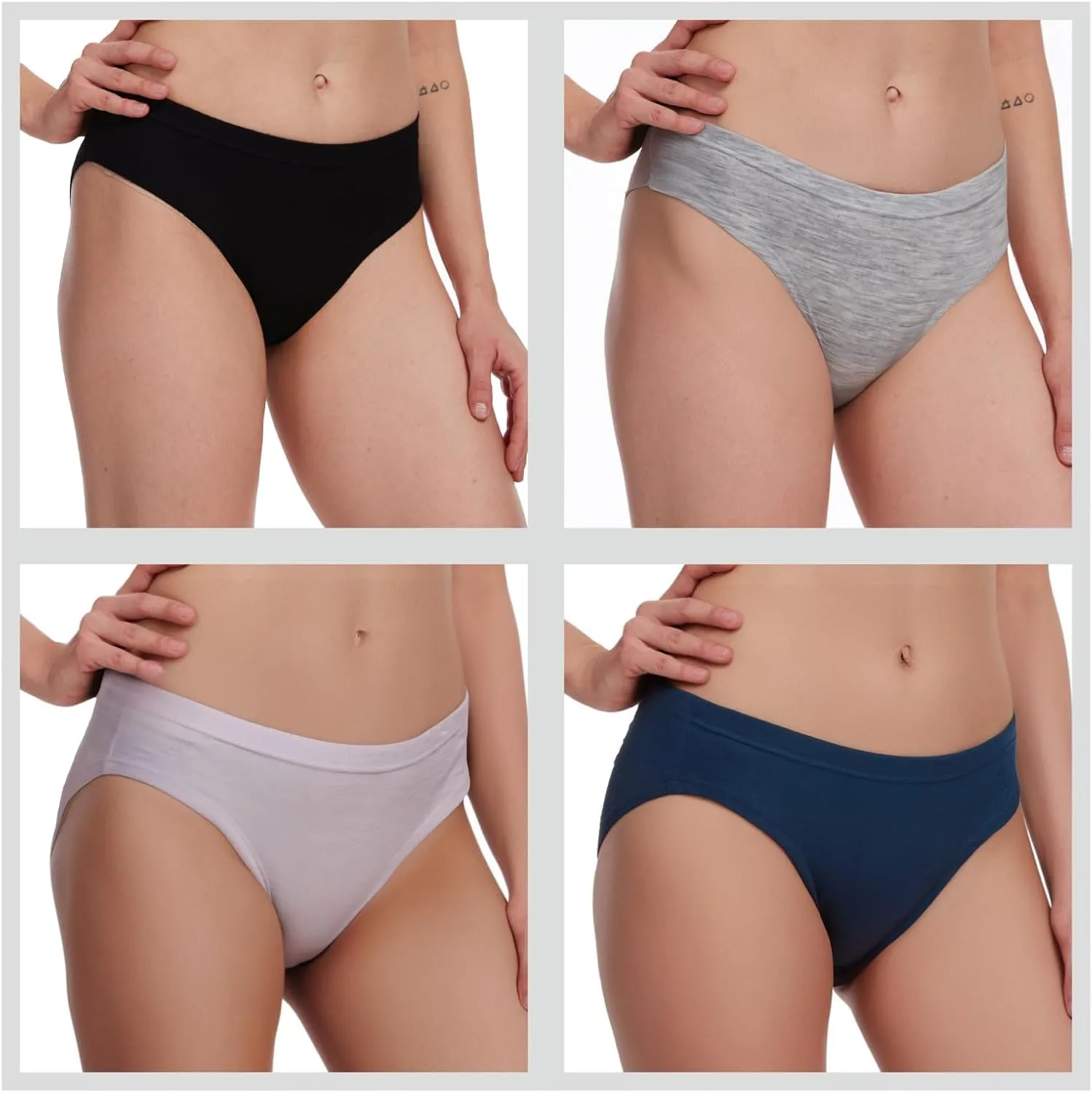 MERINNOVATION Women's Underwear Merino Wool Hipster Panties 2 Pack Soft Breathable Ladies Wool Briefs Moisture Wicking
