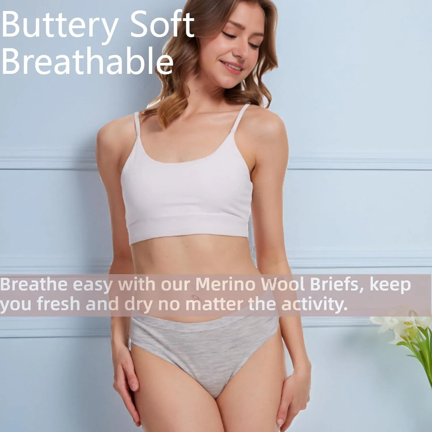 MERINNOVATION Women's Underwear Merino Wool Hipster Panties 2 Pack Soft Breathable Ladies Wool Briefs Moisture Wicking