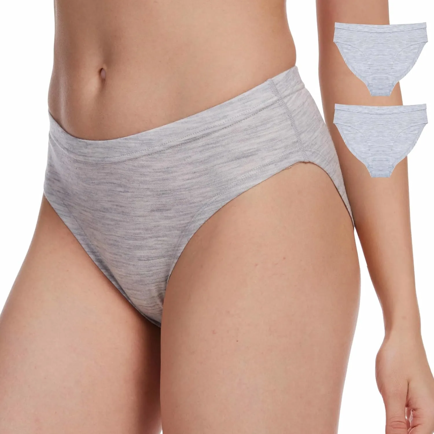 MERINNOVATION Women's Underwear Merino Wool Hipster Panties 2 Pack Soft Breathable Ladies Wool Briefs Moisture Wicking