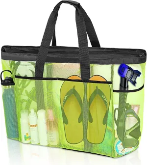 Mesh Beach Bags for Women - Plus Waterproof Sandproof Tote Bag