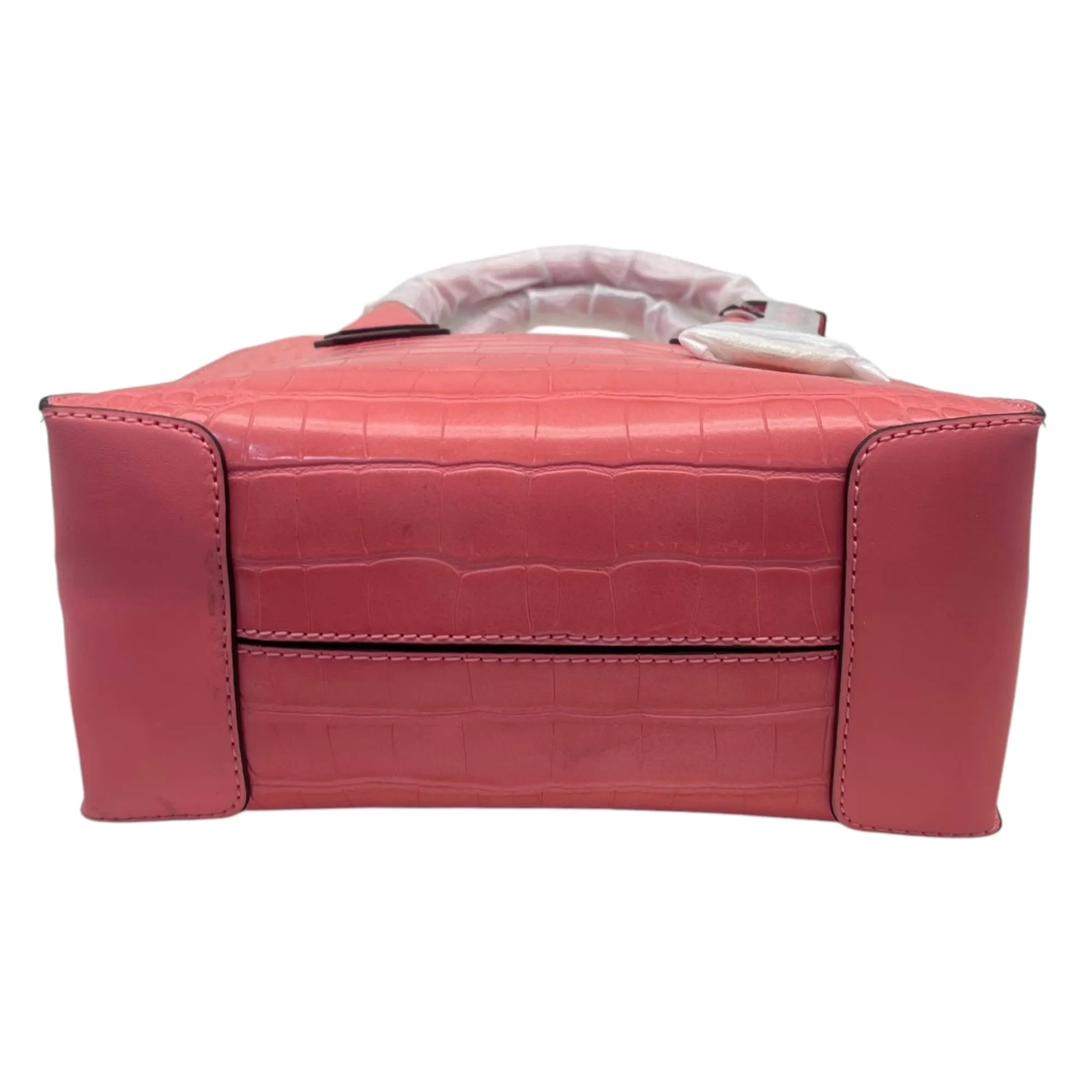 Michael Kors Peach Croc Embossed Leather Mercer Tote Bag