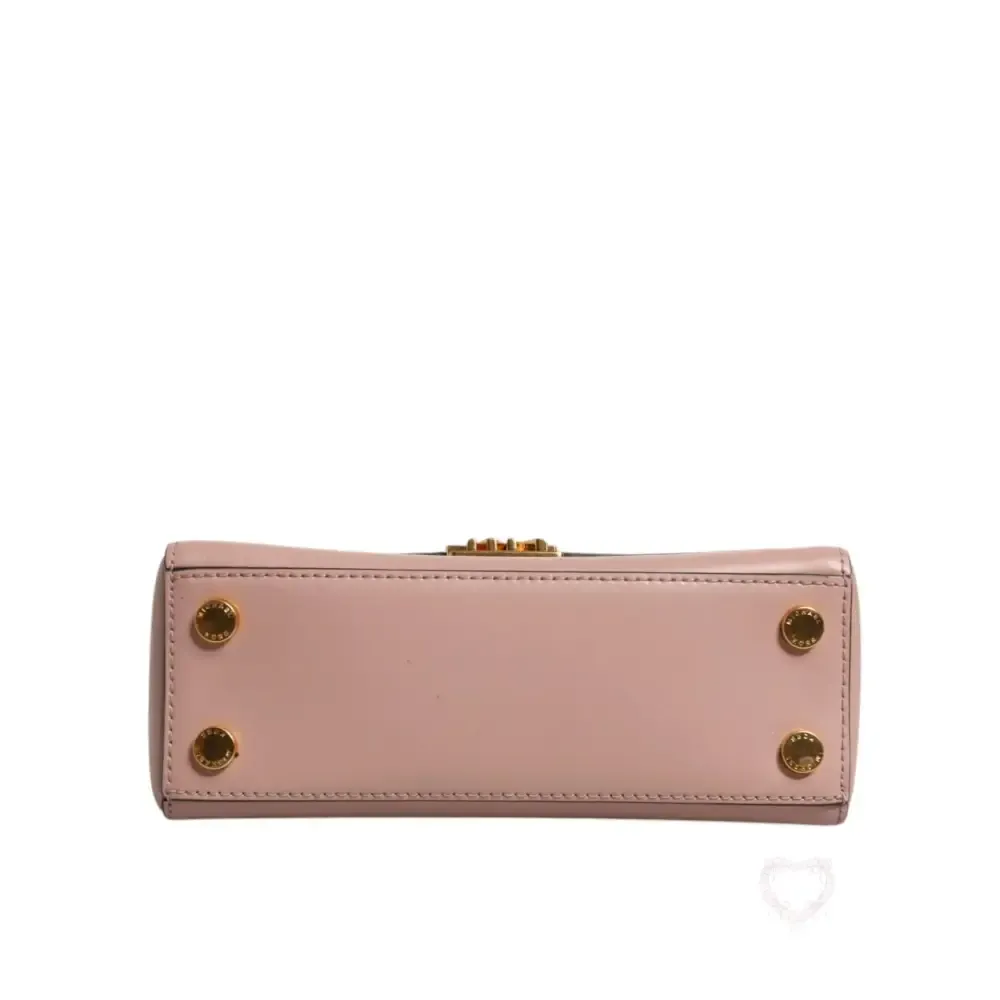 Michael Kors Pink Leather Logo Plaque Crossbody MINDY Satchel Bag