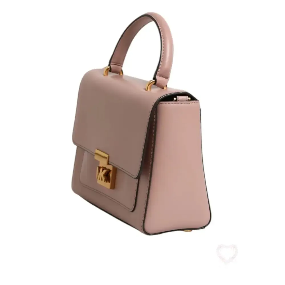 Michael Kors Pink Leather Logo Plaque Crossbody MINDY Satchel Bag