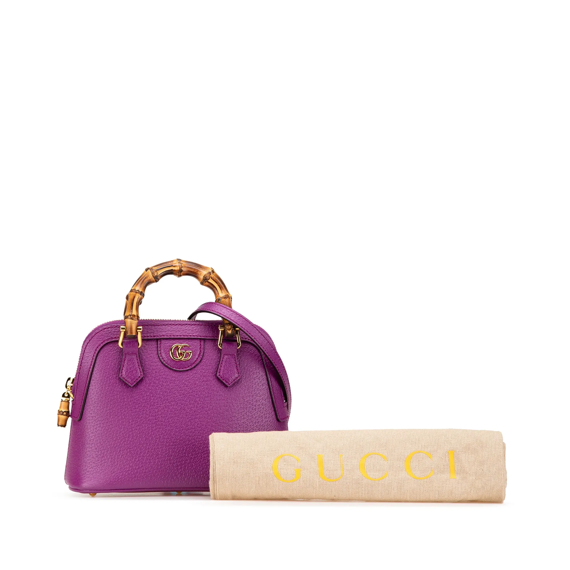 Mini Dollar Calfskin Bamboo Diana Dome Satchel