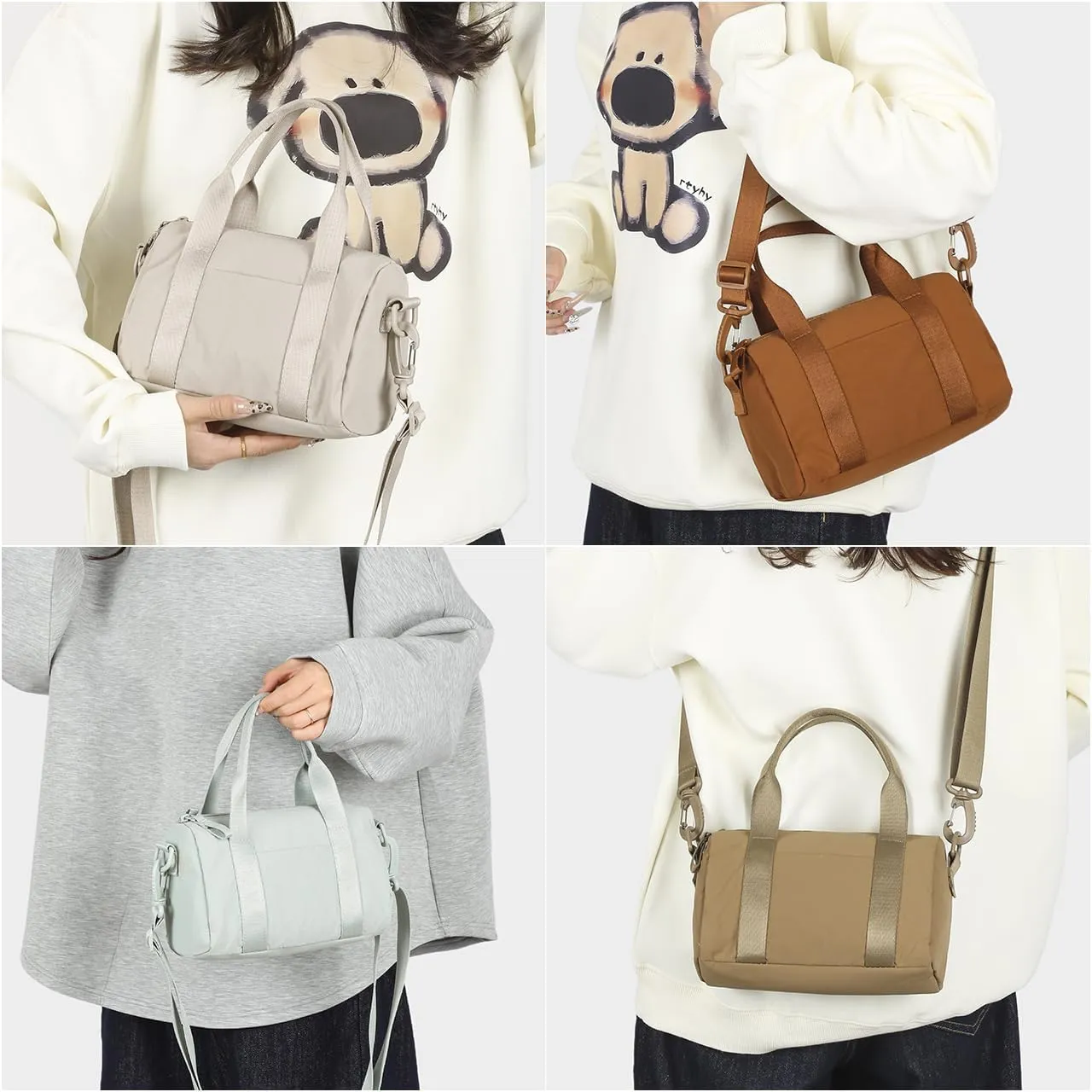 Mini Gym Bag for Women Small Sling Bag for Cute Travel Duffle Bags Workout Sport Crossbody Bag Personal Item Bags Khaki