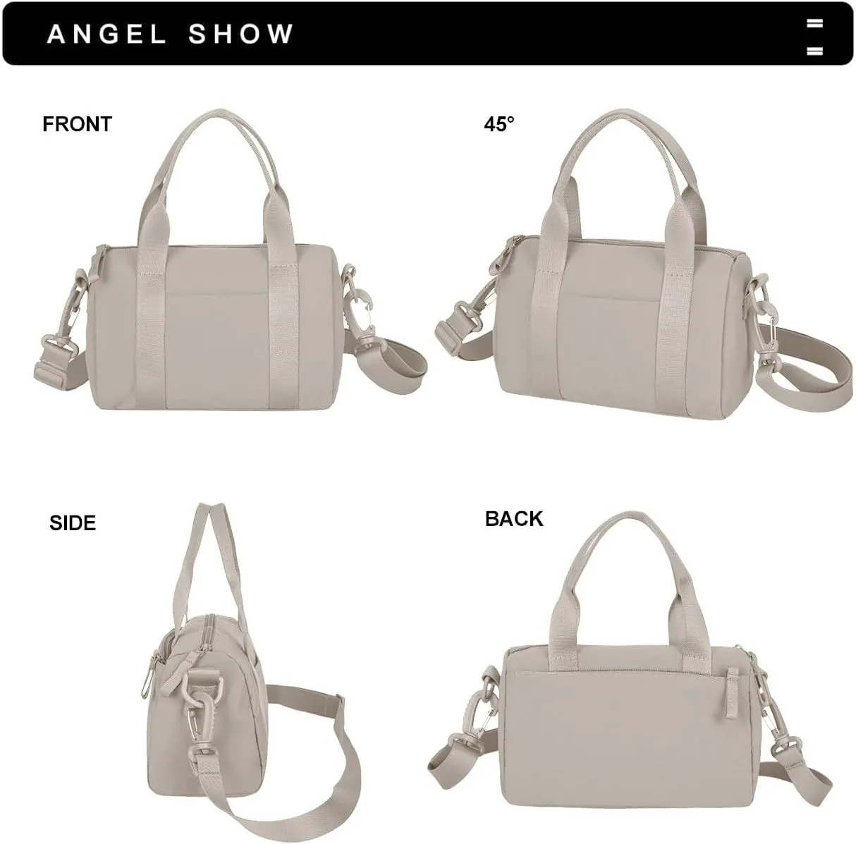 Mini Gym Bag for Women Small Sling Bag for Cute Travel Duffle Bags Workout Sport Crossbody Bag Personal Item Bags Khaki