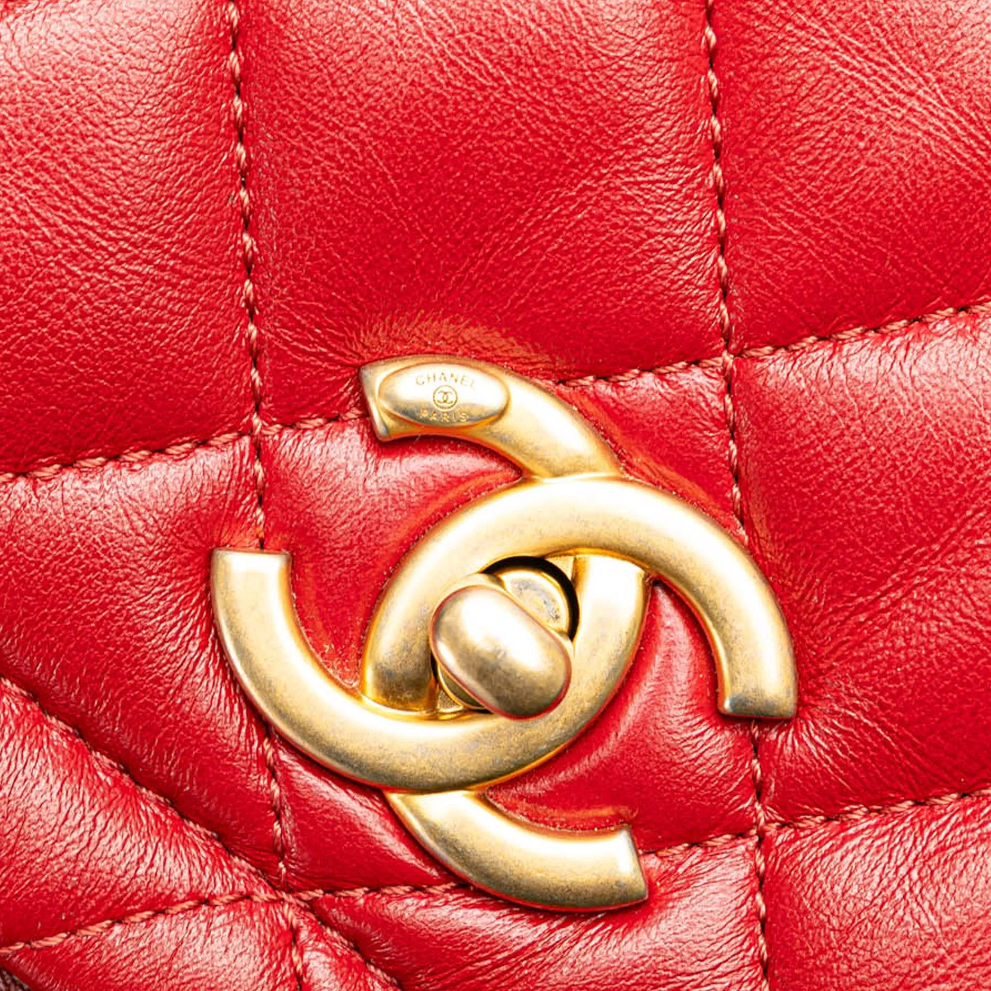 Mini Quilted Lambskin Soft Square Flap