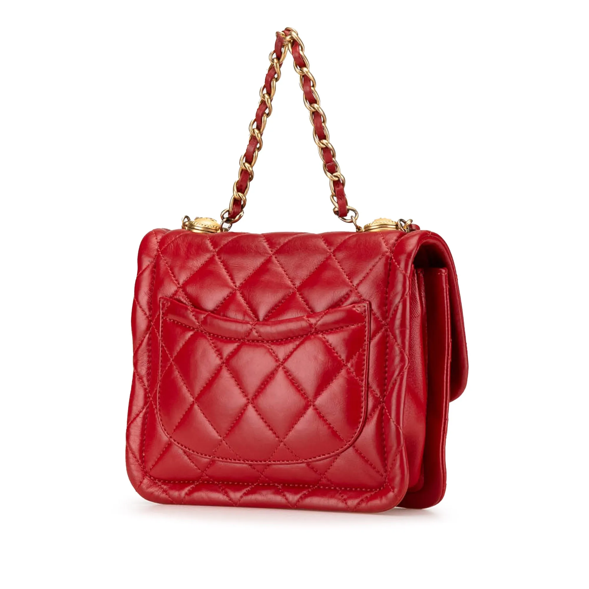 Mini Quilted Lambskin Soft Square Flap