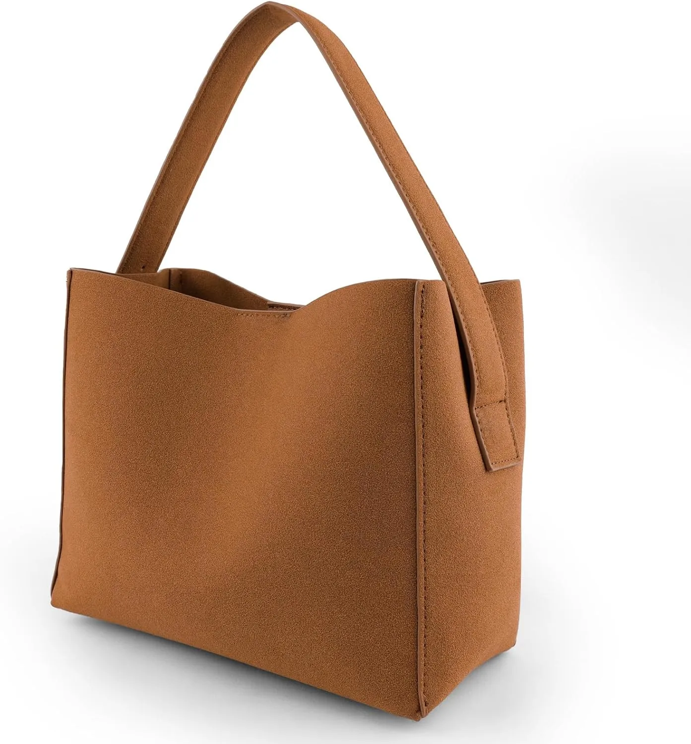 Minimalist stylish commute daily Eco-friendly leather travel Soft bucket bag crossbody bag with adjustable shoulder strap