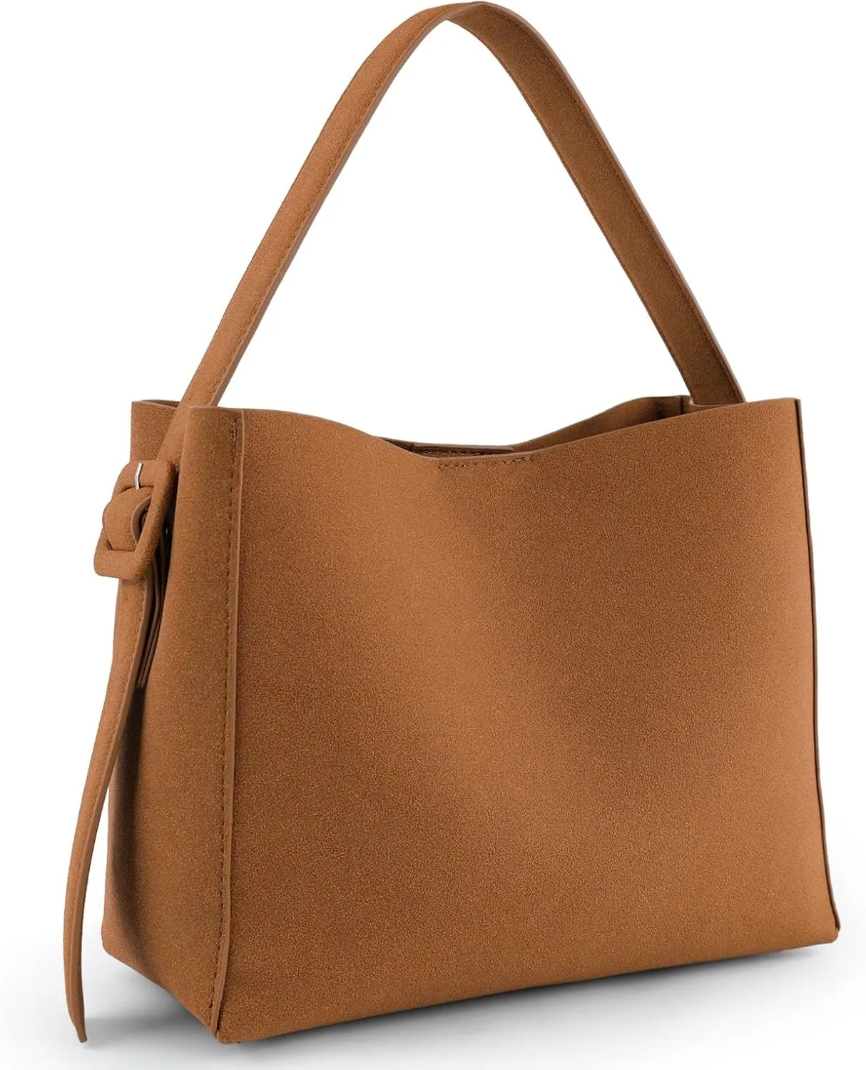 Minimalist stylish commute daily Eco-friendly leather travel Soft bucket bag crossbody bag with adjustable shoulder strap