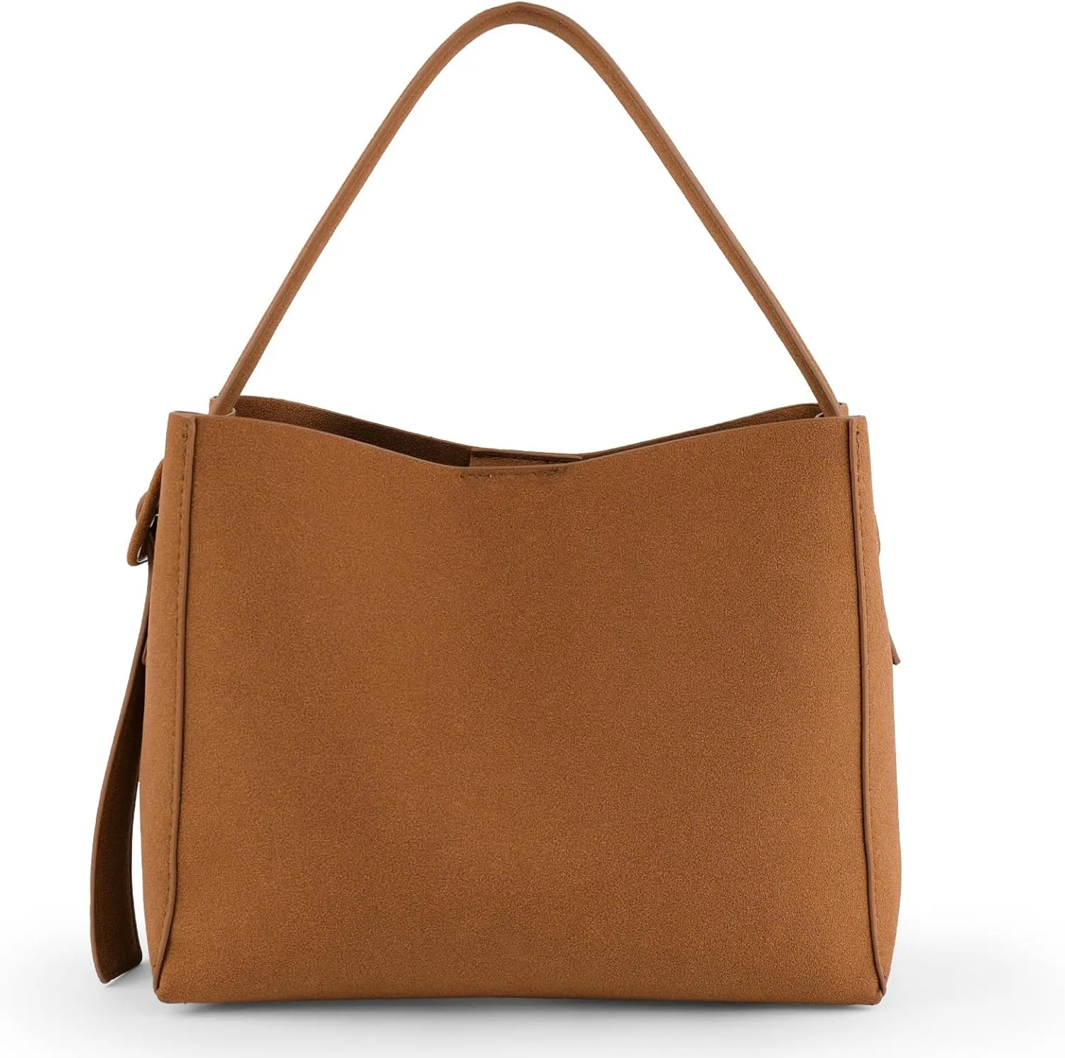 Minimalist stylish commute daily Eco-friendly leather travel Soft bucket bag crossbody bag with adjustable shoulder strap