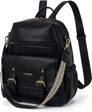 Missnine Backpack Purse for Women, PU Leather Travel Backpack, Designer Shoulder Bag, Ladies Convertible Satchel Bags