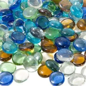 Mixed-Color Glass Accent Gems, 2-14-oz. Bags
