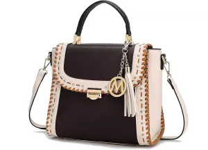 MKF Collection Crossbody Bag for Women, Vegan Leather Satchel Bags Top Handle Shoulder Bag Handbag Purse by Mia K