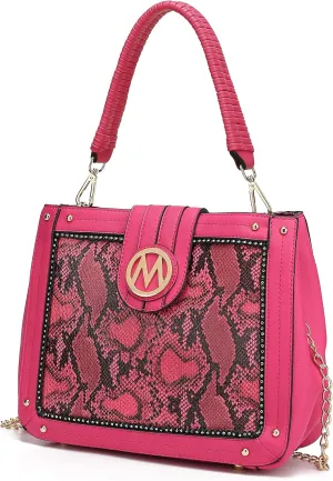 MKF Collection Crossbody Bag for Women, Vegan Leather Satchel Bags Top Handle Shoulder Bag Handbag Purse by Mia K