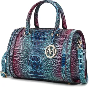 MKF Collection Satchel Bag for Women, Crocodile Embossed Vegan Leather Top-Handles Crossbody Handbag Purse by Mia K