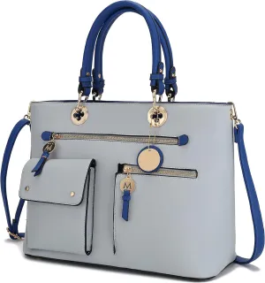 MKF Collection Satchel Bag for Women’s Vegan Leather Crossbody Bag Handbag Top-Handle Purse by Mia K