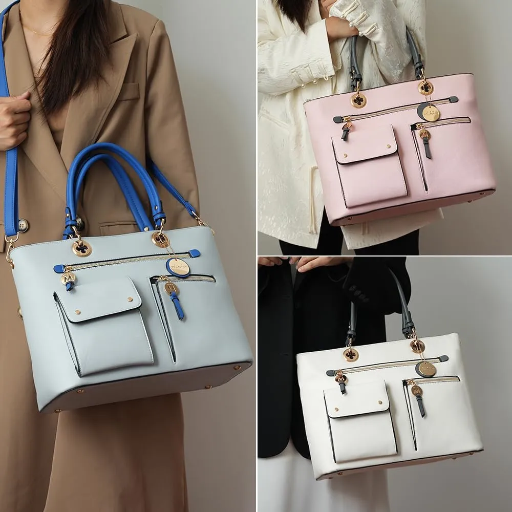 MKF Collection Satchel Bag for Women’s Vegan Leather Crossbody Bag Handbag Top-Handle Purse by Mia K