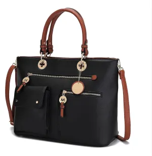 MKF Collection Satchel Bag for Women’s Vegan Leather Crossbody Bag Handbag Top-Handle Purse by Mia K